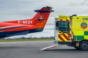 BM Ambulance team helping a patient during repatriation from Europe to the UK