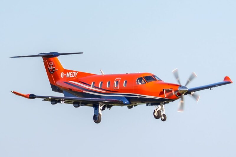 Private air ambulance transporting patient from Jersey to mainland UK 