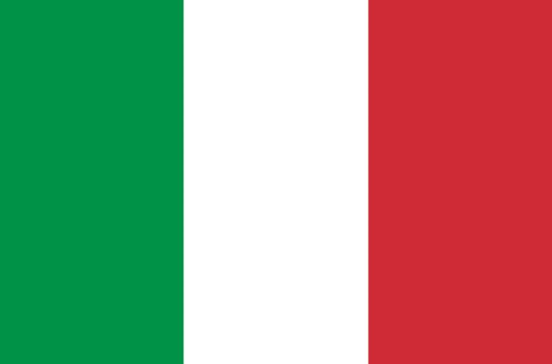 Italy flag icon representing private patient transport by road to the UK
