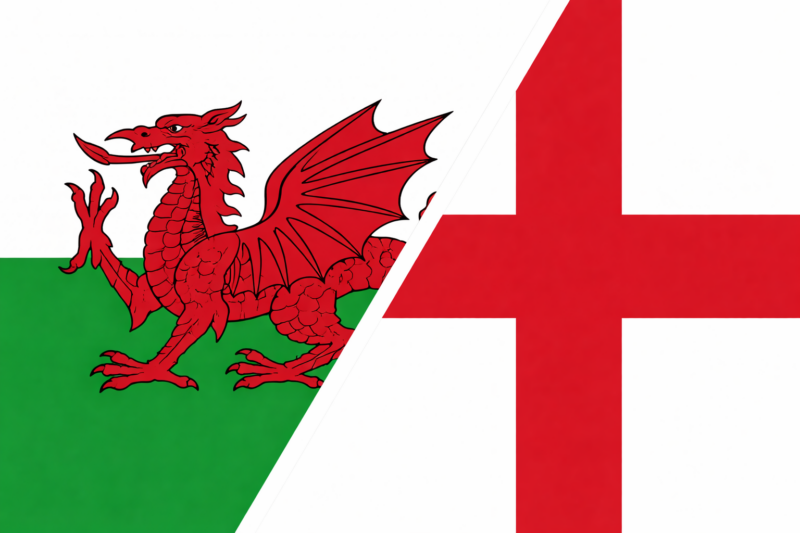 Combined England and Wales flag icon representing private patient transport by road within the UK 