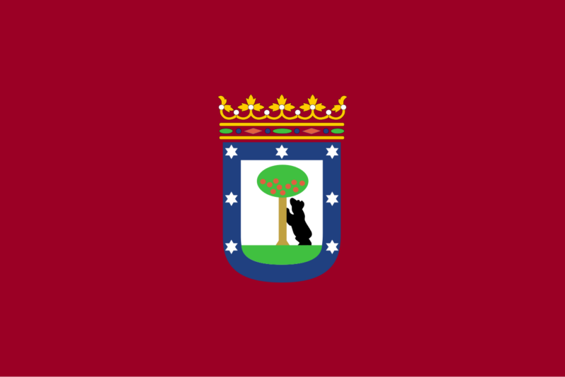 Madrid flag icon representing private patient transport by road to the uk