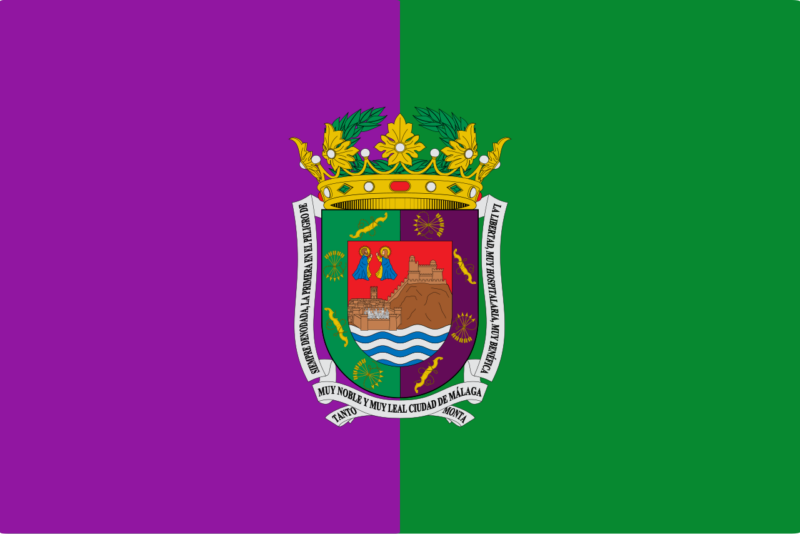 Malaga flag icon representing private patient transport by road to the UK